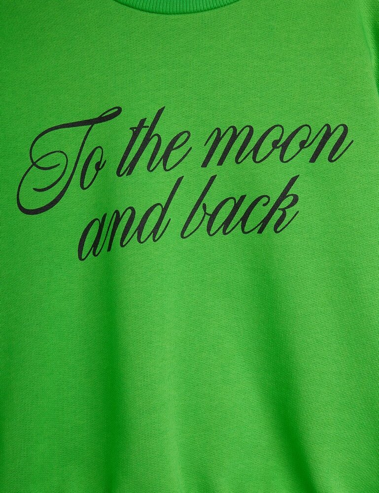 Mini Rodini groene sweater met print To the moon and back Mini Rodini groene sweater met print To the moon and back