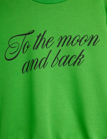 Mini Rodini groene sweater met print To the moon and back Mini Rodini groene sweater met print To the moon and back