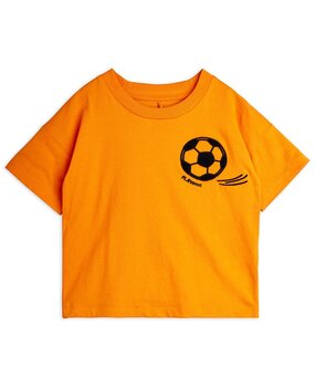 Mini Rodini Football chenille ss tee orange