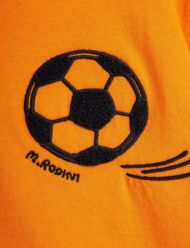 Mini Rodini Football chenille ss tee orange