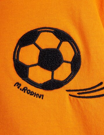 Mini Rodini Football chenille ss tee orange