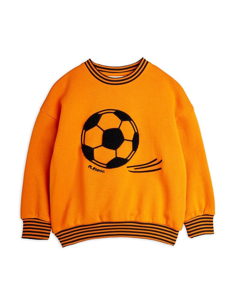 Mini Rodini Football chenille sweatshirt orange Mini Rodini Football chenille sweatshirt orange