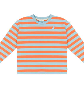 Jenest MOOS OVERSIZED LS SWEAT T-SHIRT  ORANGE BLUE