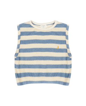 Jenest EVE SLEEVELESS T- SHIRT  WATER BLUE OFF WHITE STRIPE
