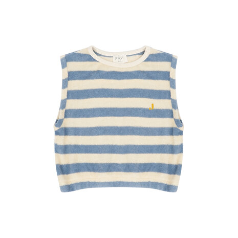 Jenest EVE SLEEVELESS T- SHIRT  WATER BLUE OFF WHITE STRIPE