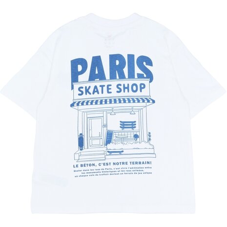 The New wit t-shirt van biologisch katoen print op de rug