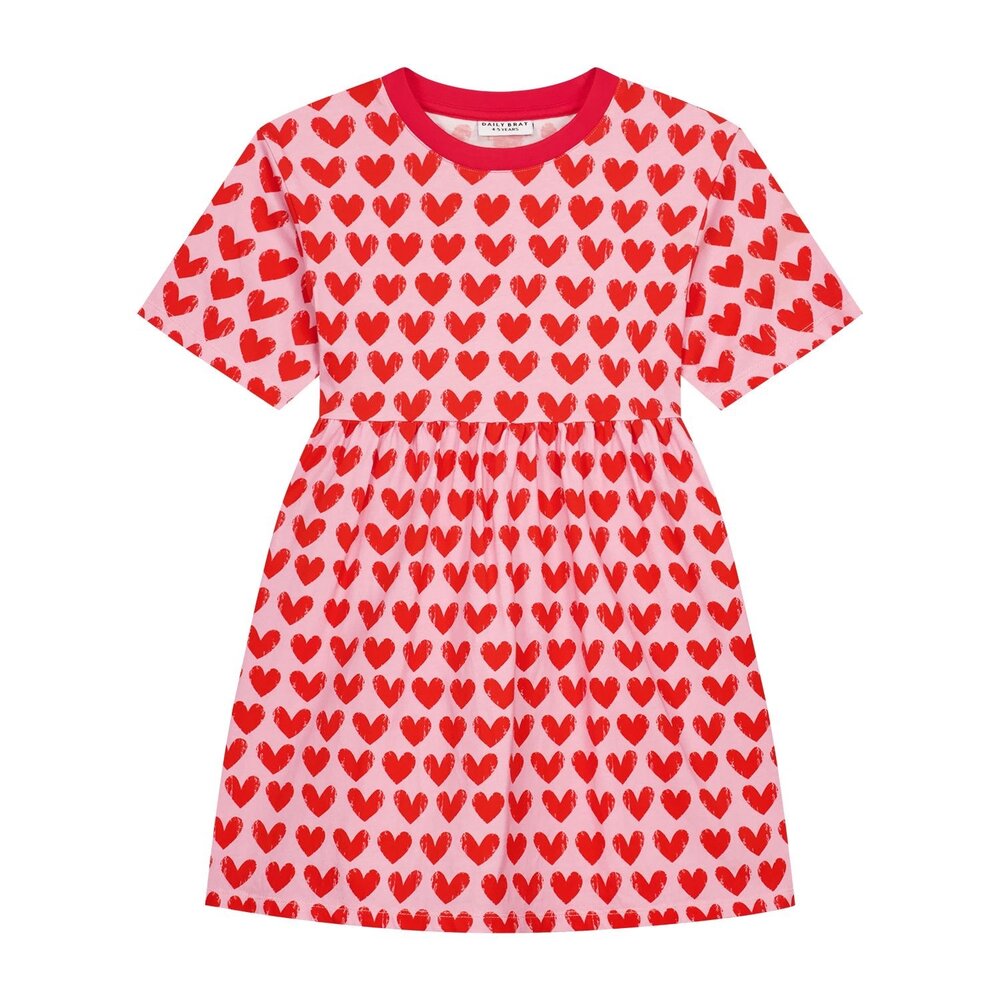 Daily Brat roze jurk met hartjes print