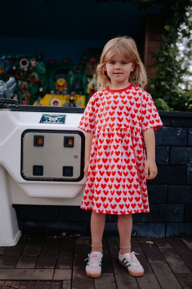 Daily Brat roze jurk met hartjes print