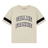 Call me Frankie crème unisex  t-shirt met  print