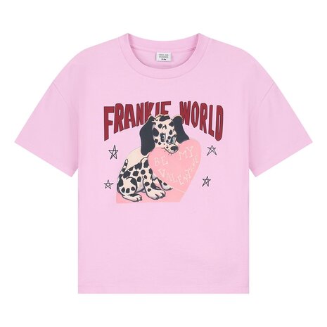 Call me Frankie roze t-shirt met Dalmatiër print
