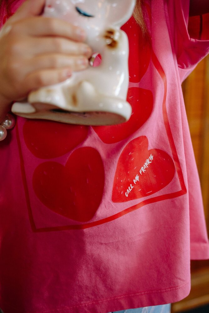 Call me Frankie CMF HEARTS PINK T-SHIRT (CMF109)