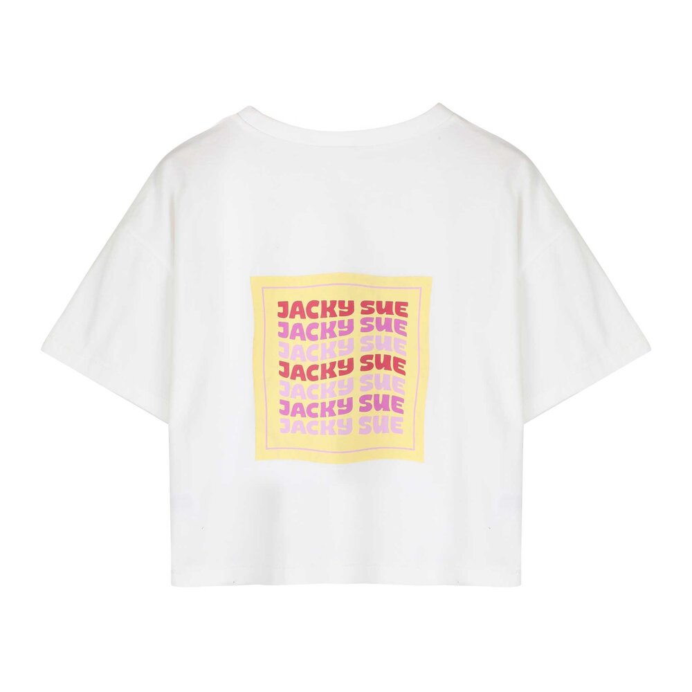 Jacky Sue wit oversized t-shirt met print op de rug