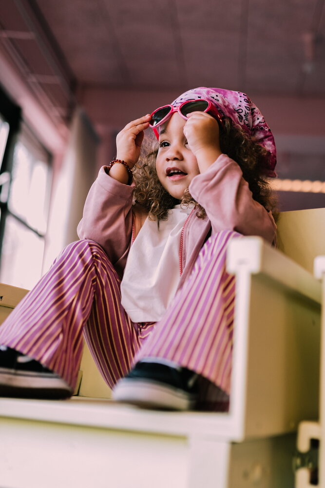 Jacky Sue flared broek met streepjes