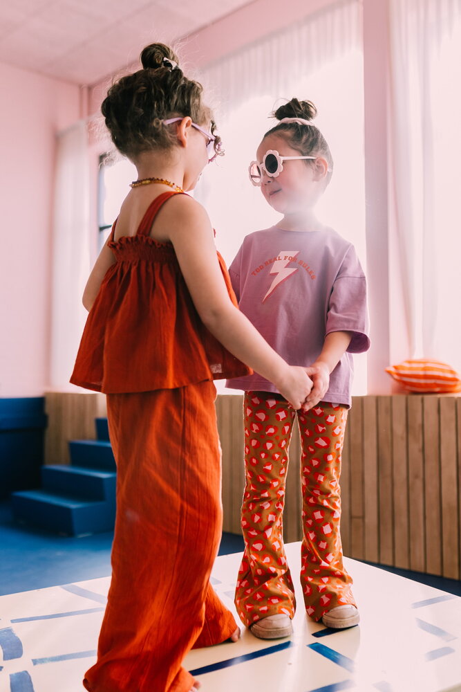 Jacky Sue flared broek met leopard print