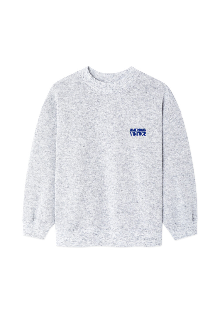 American Vintage Evona Sweater lange mouw Gris Clair Chine