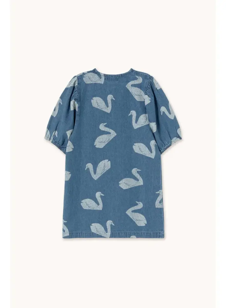 Tiny Cottons Big Swans Dress medium wash denim