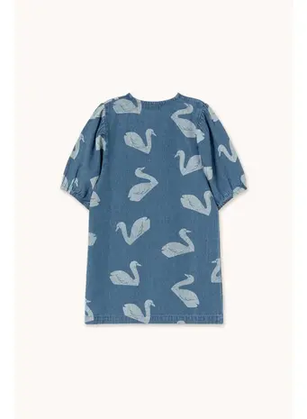 Tiny Cottons Big Swans Dress medium wash denim