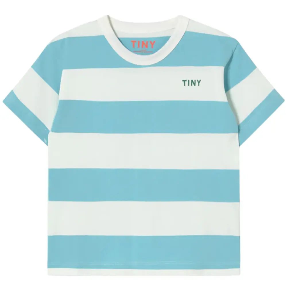 Tiny Cottons Stripes Knit Tee light cyan