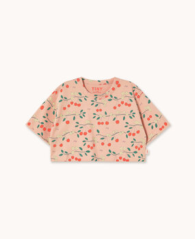 Tiny Cottons Cherry Trees Crop Tee wild rose