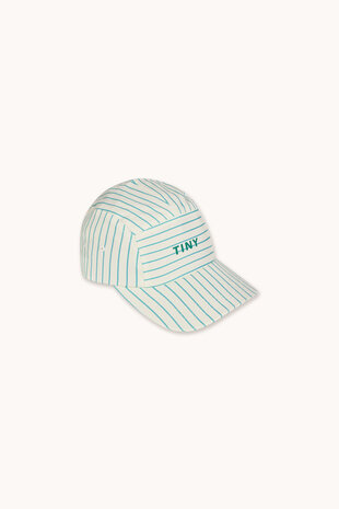 Tiny Cottons Cyan Fine Stripes Cap light cyan