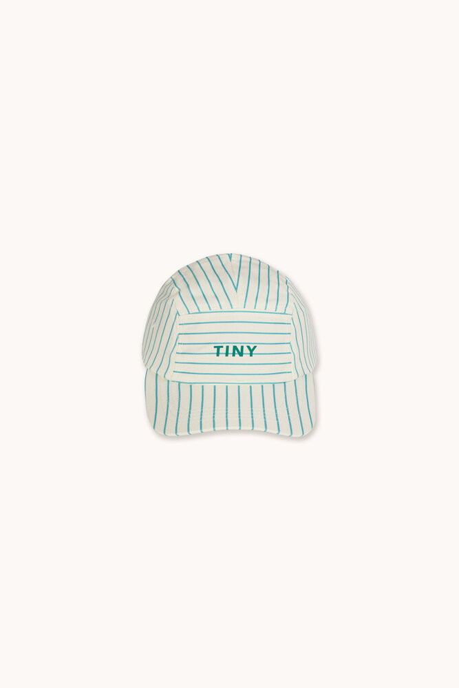Tiny Cottons Cyan Fine Stripes Cap light cyan