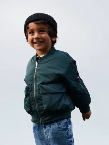 Name It 13250741 NMMMATHIAS BOMBER JACKET Green Gables