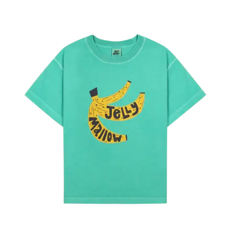 Jelly Mallow groen t-shirt met banaan en logo print