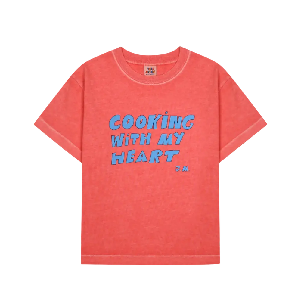 Jelly Mallow rood t-shirt met print