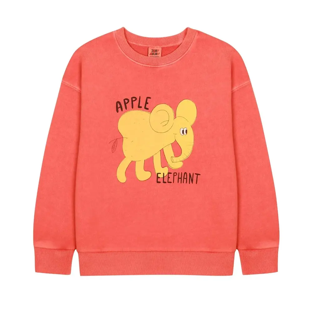 Jelly Mallow rood/oranje sweater met olifant print