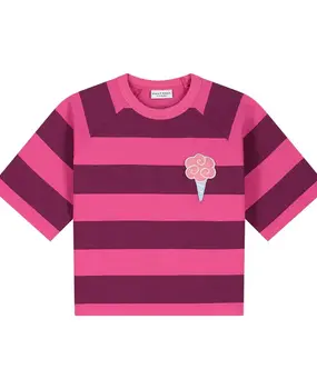 Daily Brat STRIPED ICE CREAM T-SHIRT PLUM Daily Brat STRIPED ICE CREAM T-SHIRT PLUM