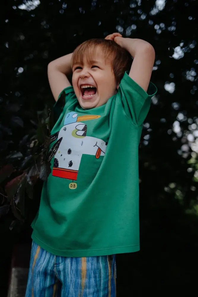 Daily Brat groen t-shirt met Swanky print