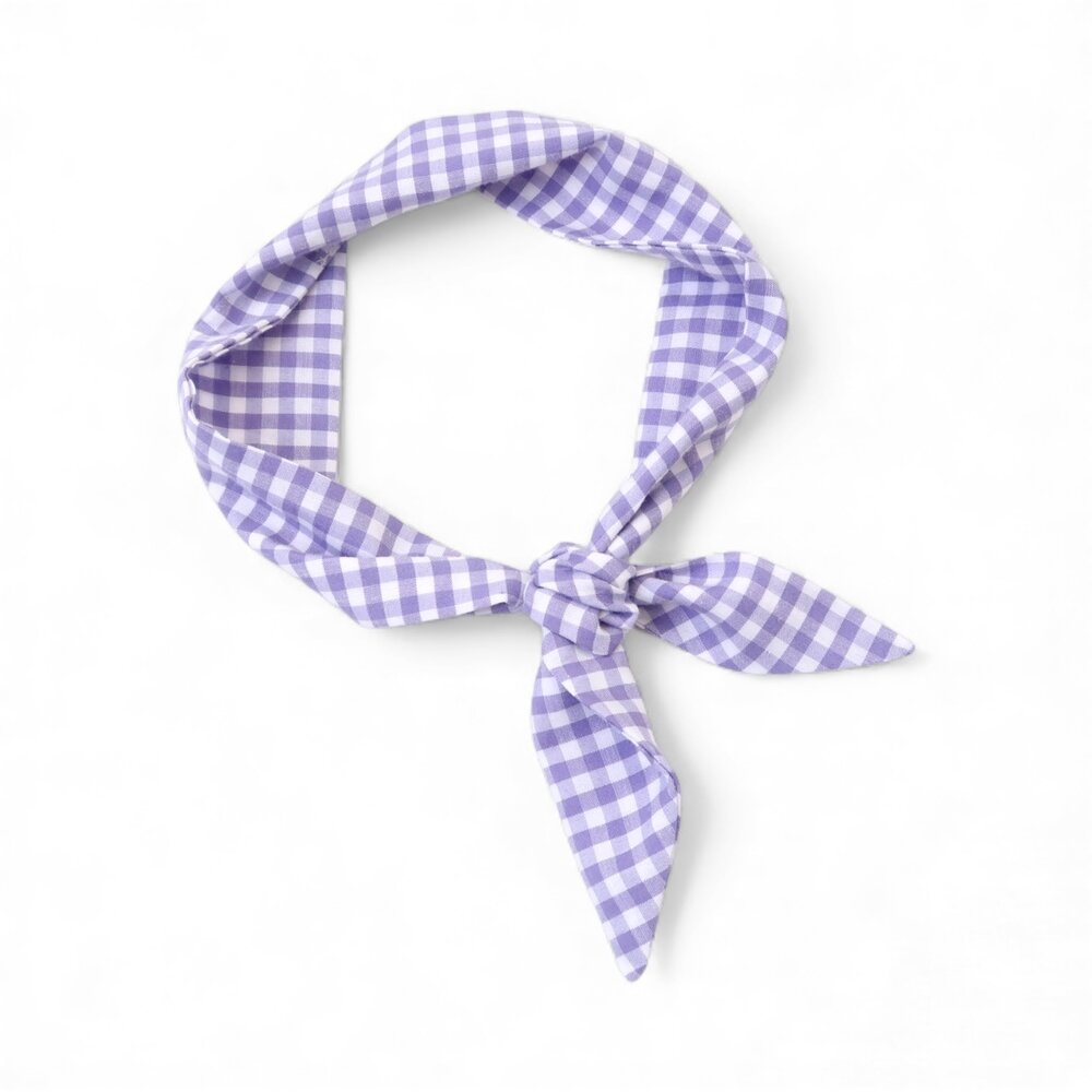 Love Issue Twilly Scarf - Checked Lila White