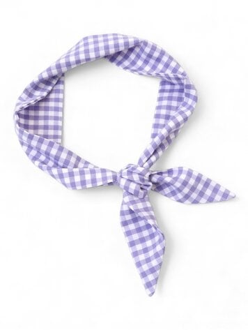 Love Issue Twilly Scarf - Checked Lila White