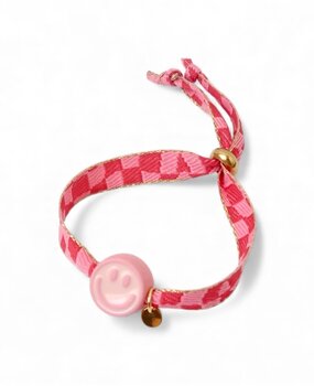 Love Issue Armband Happy Smiley 2.0 - Pink Patchcheck