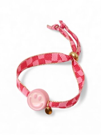 Love Issue Armband Happy Smiley 2.0 - Pink Patchcheck