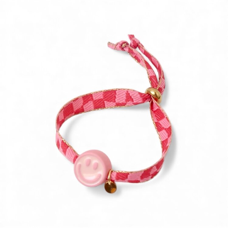 Love Issue Armband Happy Smiley 2.0 - Pink Patchcheck