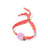 Love Issue Armband Happy Smiley 2.0 - Purple Checked Orange