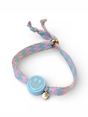 Love Issue Armband Happy Smiley 2.0 - Baby Blue