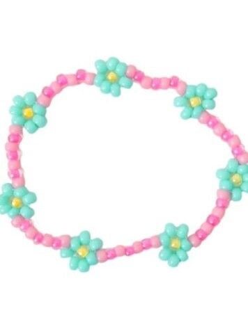Love Issue Armband Daisy luminous pink/ocean blue
