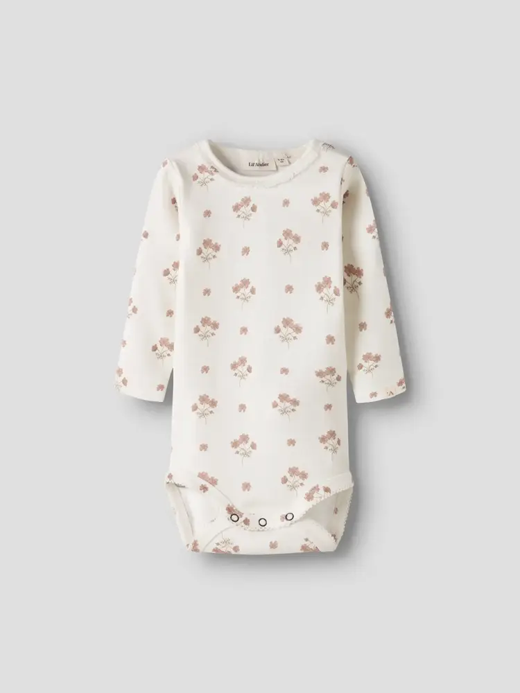 Lil Atelier 13253486 NBFLAYO SIG LS SLIM BODY LIL Coconut Milk FLOWER PINK
