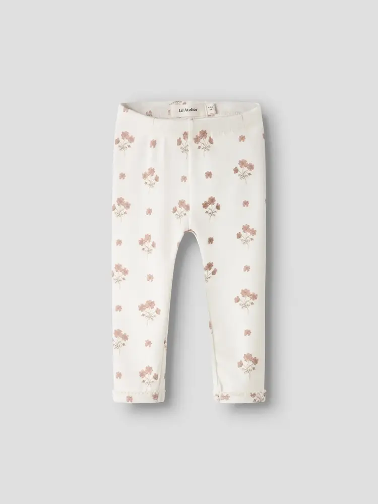 Lil Atelier 13251978 NBFLAYO SIN SLIM LEGGINGS LIL Coconut Milk FLOWER PINK