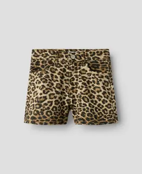 Name It 13248460 NKFROSE HW SHORTS 4444-TD Silver Mink Leopard