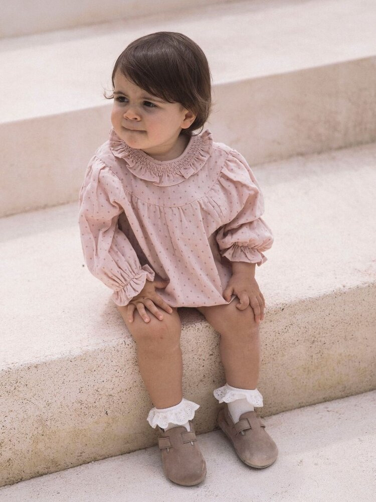 Lil Atelier Romper -  NBFDEMBE LS LOOSE ROMBER  Peach Whip