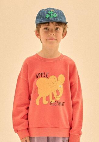 Jelly Mallow rood/oranje sweater met olifant print