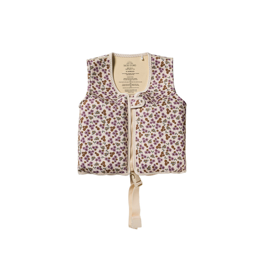 Salted Stories SASS26-069SCM Sparkly Flowers | Floating Vest White Swan