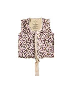 Salted Stories SASS26-069SCM Sparkly Flowers | Floating Vest White Swan