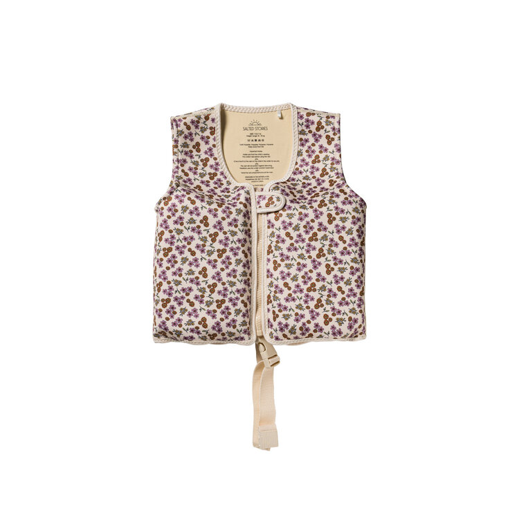 Salted Stories SASS26-069SCM Sparkly Flowers | Floating Vest White Swan