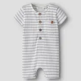 Lil Atelier 13256098 NBMHALDUR SS LOOSE SHORT SUIT LIL Coconut Milk DUSTY BLUE