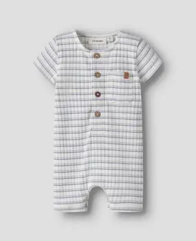 Lil Atelier 13256098 NBMHALDUR SS LOOSE SHORT SUIT LIL Coconut Milk DUSTY BLUE