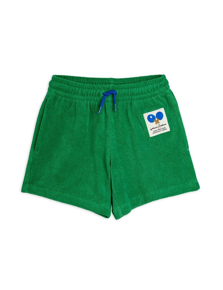 Mini Rodini Table tennis patch terry shorts green